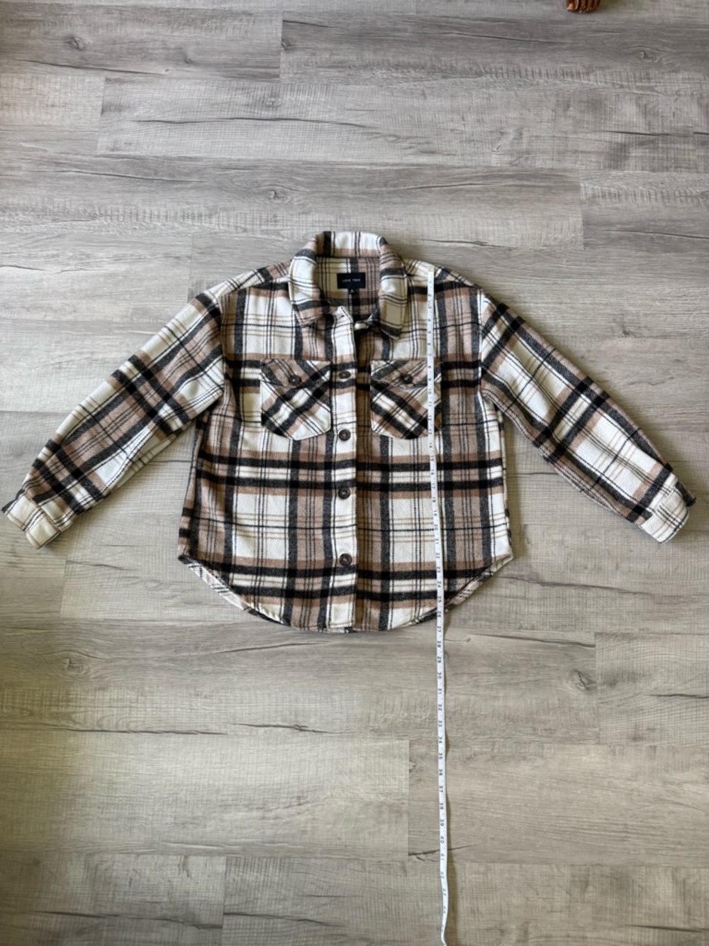 Love Tree Brown & Cream Plaid Button-Down Shacket